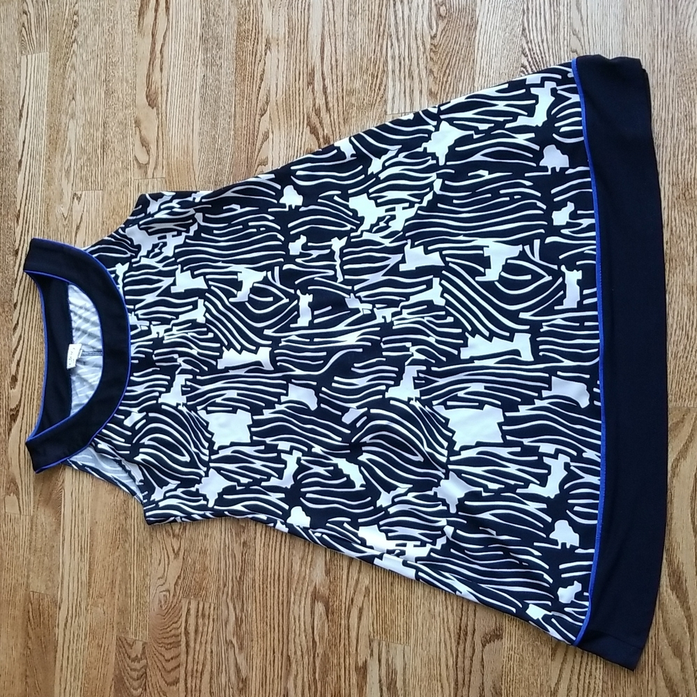 (12) Cleo Made in Canada Geometric Patterned Dress Business Casual